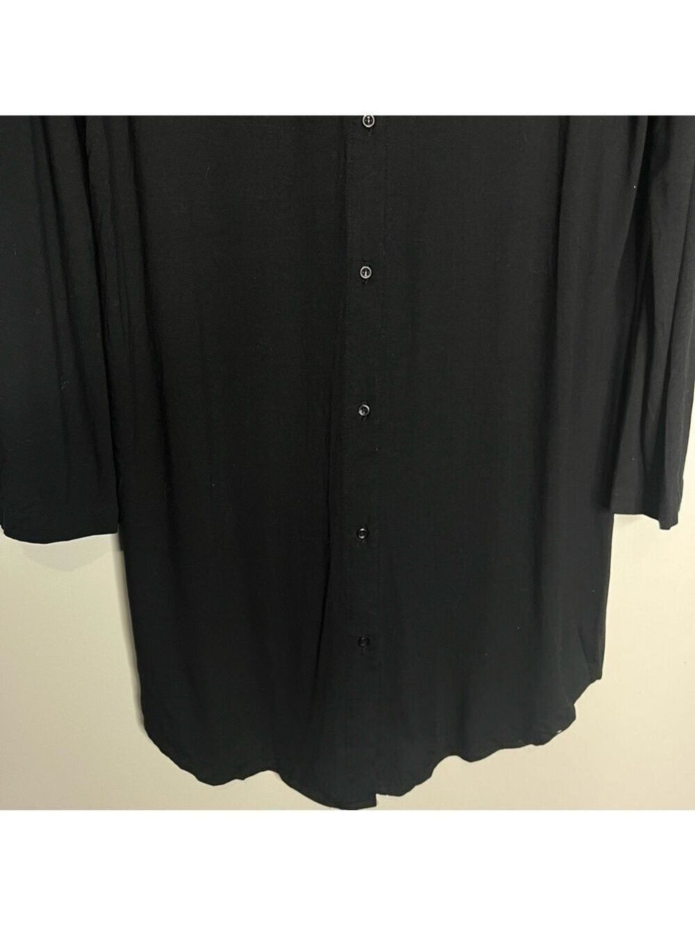 Runaway Child Black Long Sleeve Button Front Shirt Dress, size S/M - Picture 4 of 13